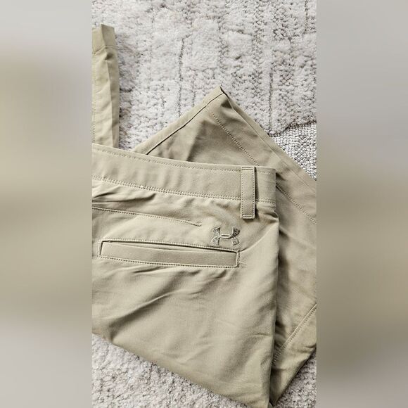 Under Armour Men's Khaki Color Flat Front Shorts - Picture 2 of 4